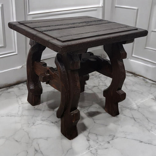 7412 Rustic Wormwood Trestle Side Table Used * 2 - Dealer Shared