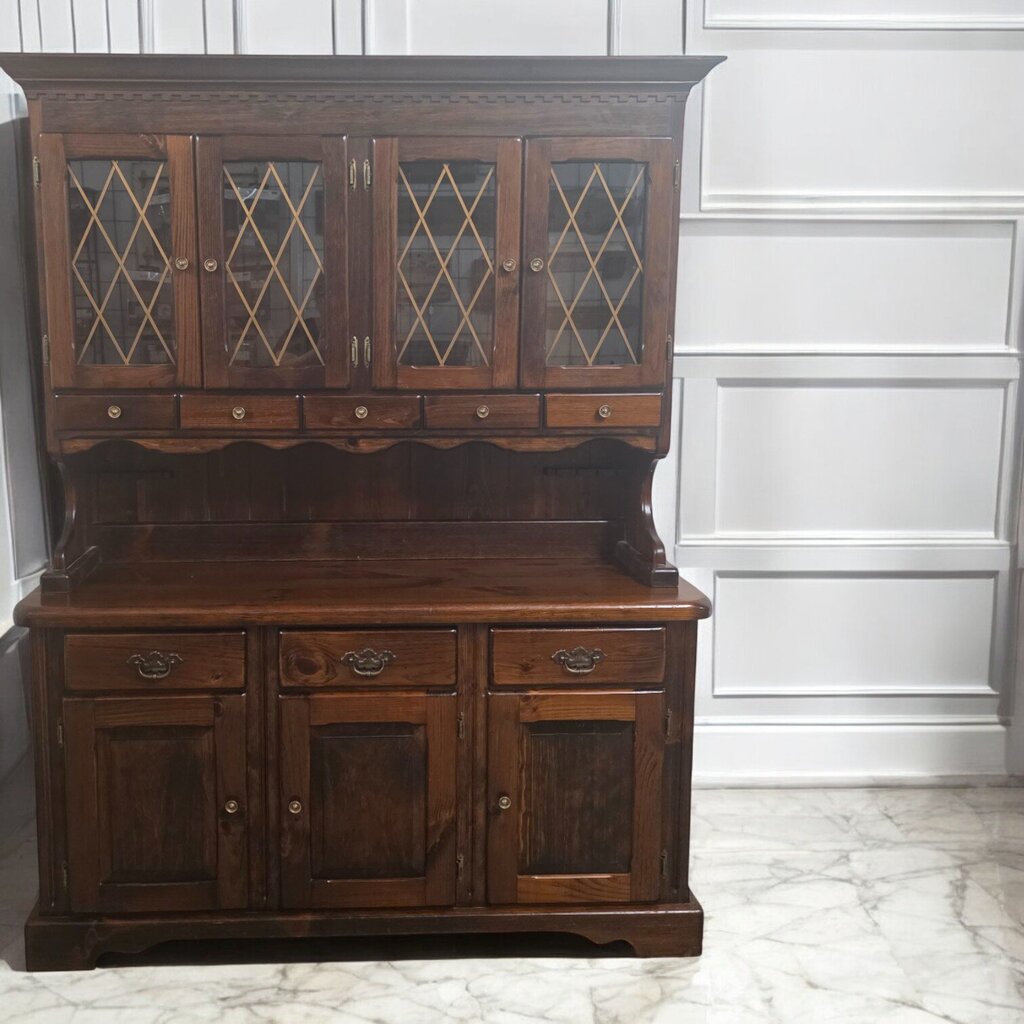 7418 Early American Knotty Pine 2 Piece Vintage Hutch ~ Furniture