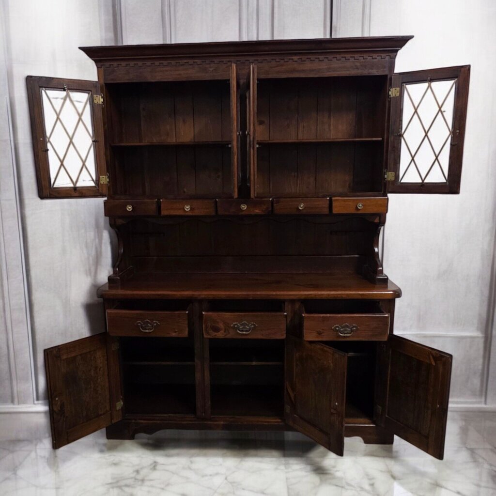 7418 Early American Knotty Pine 2 Piece Vintage Hutch ~ Furniture