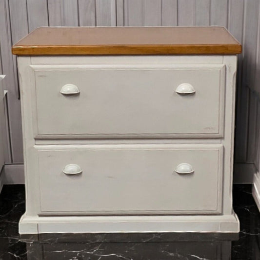 7419 Wood and Cream Double Filing #Cabinet Used ~ Furniture