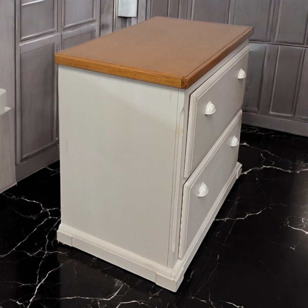 7419 Wood and Cream Double Filing #Cabinet ~ Furniture