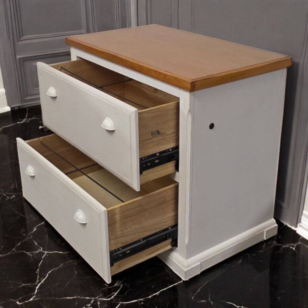 7419 Wood and Cream Double Filing #Cabinet ~ Furniture