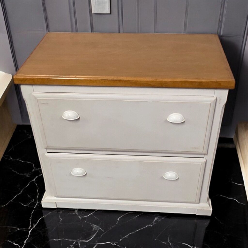 7419 Wood and Cream Double Filing #Cabinet ~ Furniture