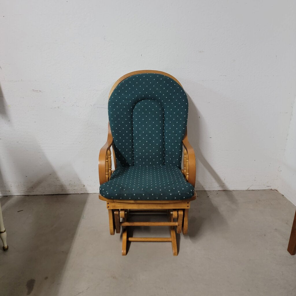 7425 Glider #Rocker with Green Cushion