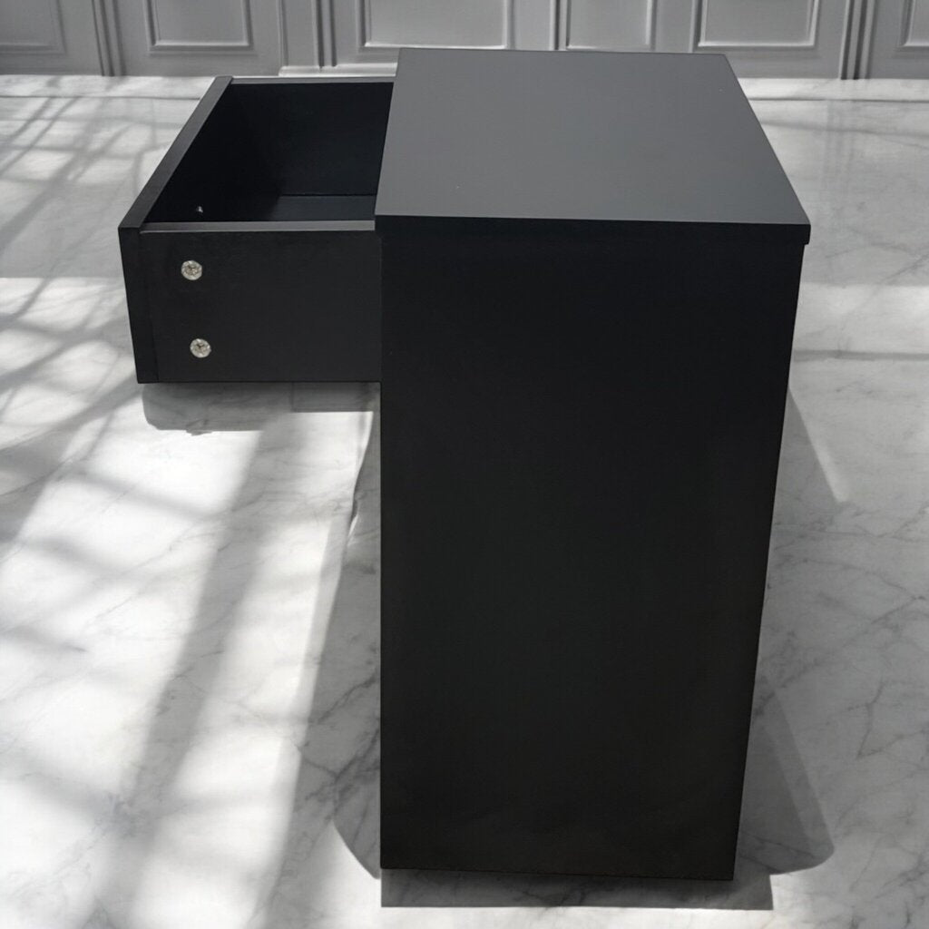 7433 Black Contemporary Nightstand with Drawer ~ Furniture