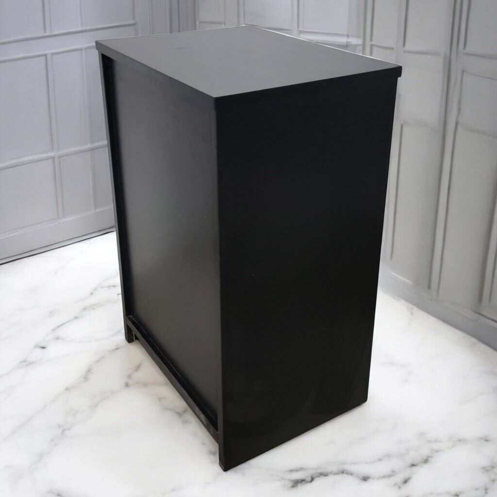7433 Black Contemporary Nightstand with Drawer ~ Furniture