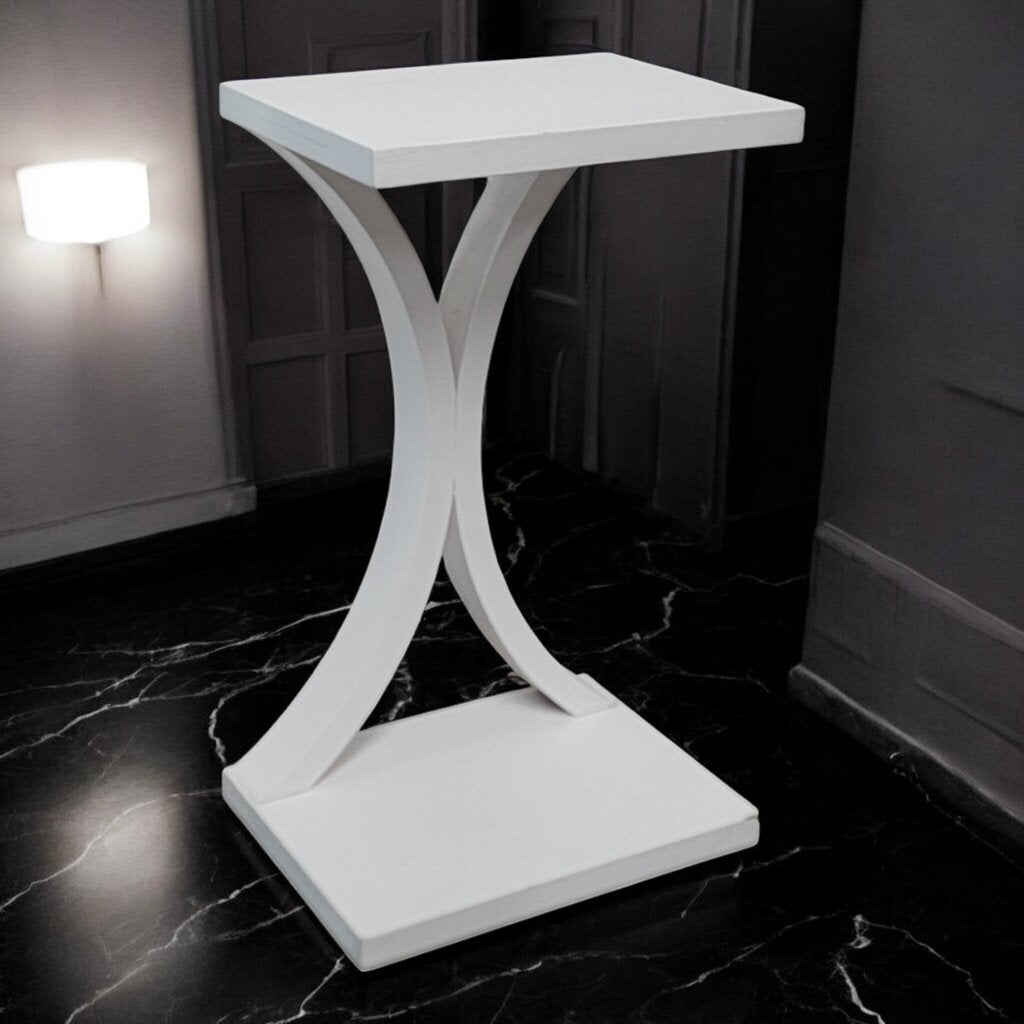 7445 Contemporary White C-Table Used ~ Furniture