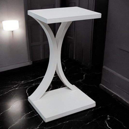 7445 Contemporary White C-Table Used ~ Furniture
