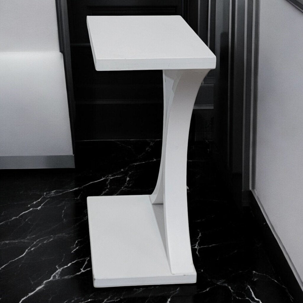 7445 Contemporary White C-Table ~ Furniture