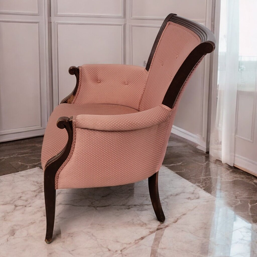 7483 Vintage Salmon Tufted Arm #Chair