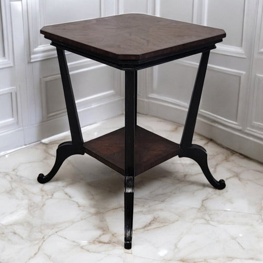 7485 Queen Anne Inlaid Wooden 2 Tier Side #Table
