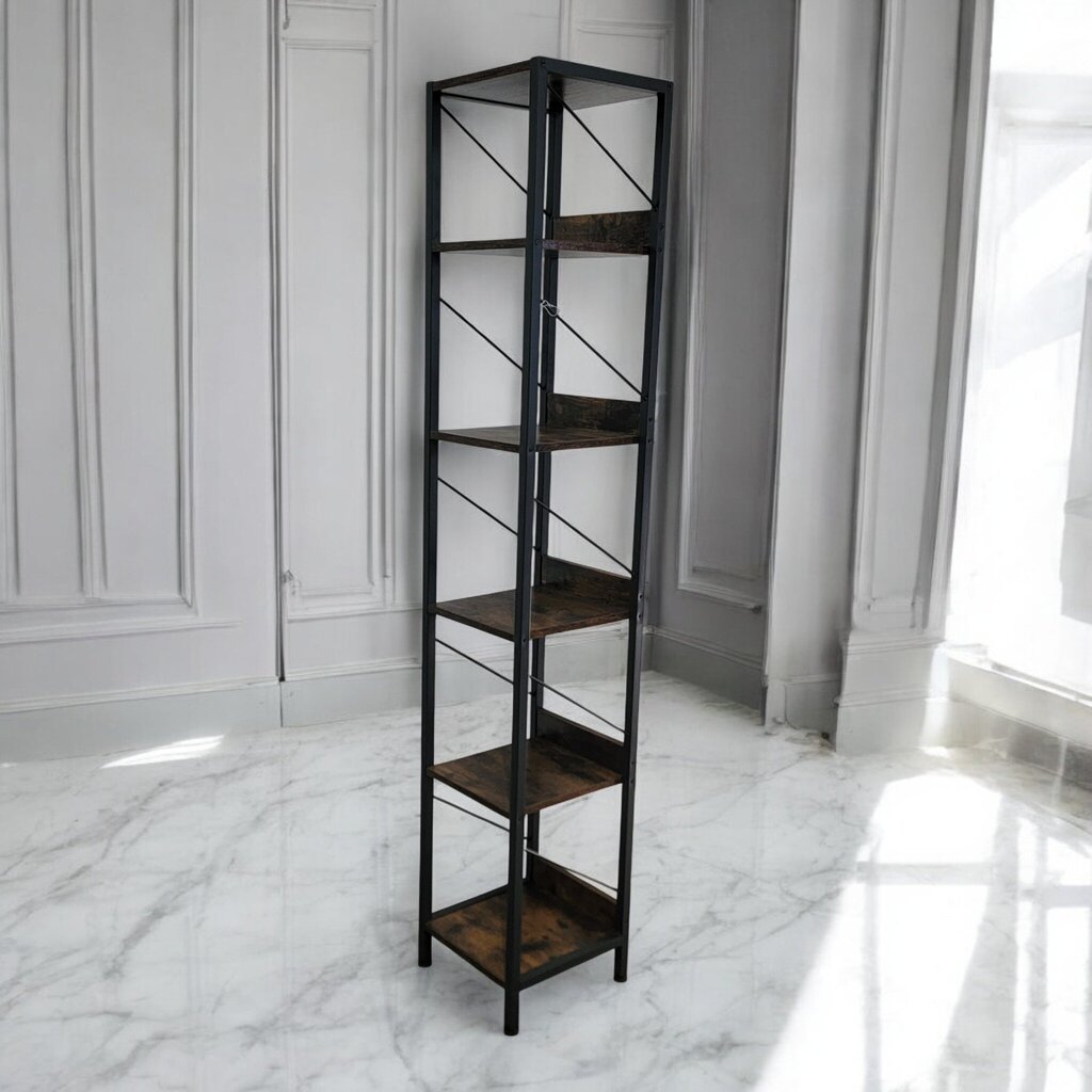 7493 Industrial Wood and Metal 5 Tier #Shelf