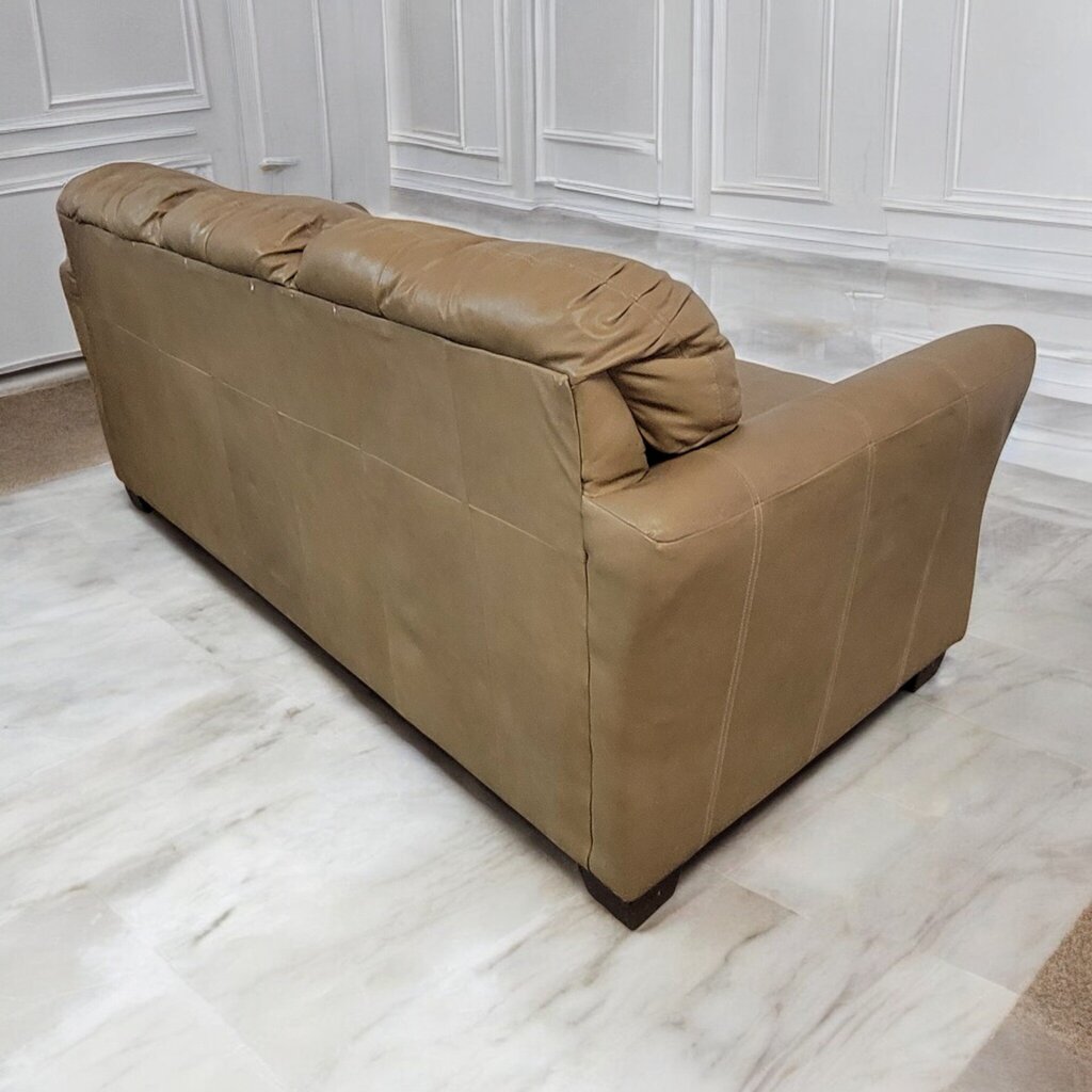 7496 Taupe Leather Sofa