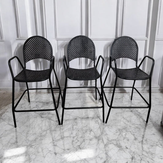 7504-7506 Crosshatched Black Metal #Barstool