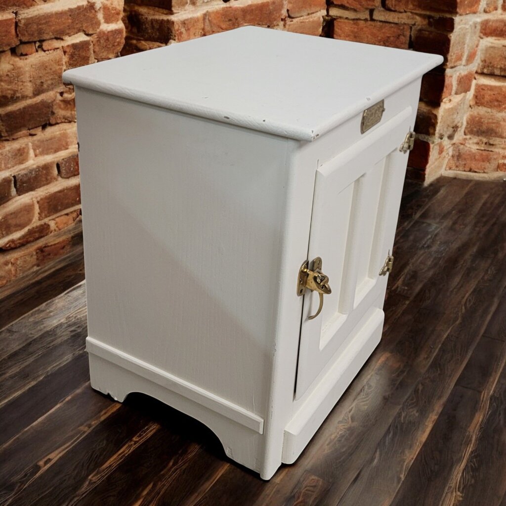 7509 White Clad Ice Box Side Table