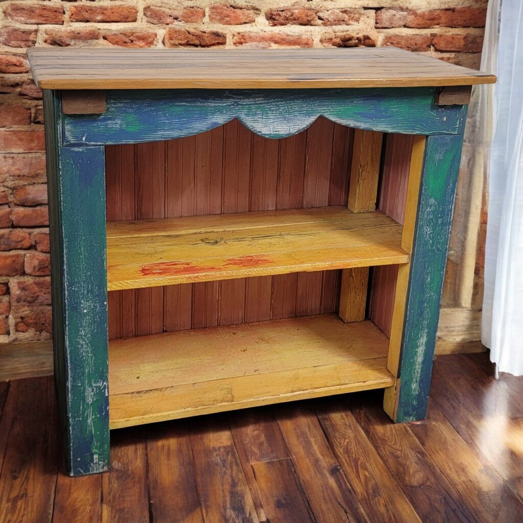 7510 Whimsical Wood and Blue 2 Tier #Bookshelf