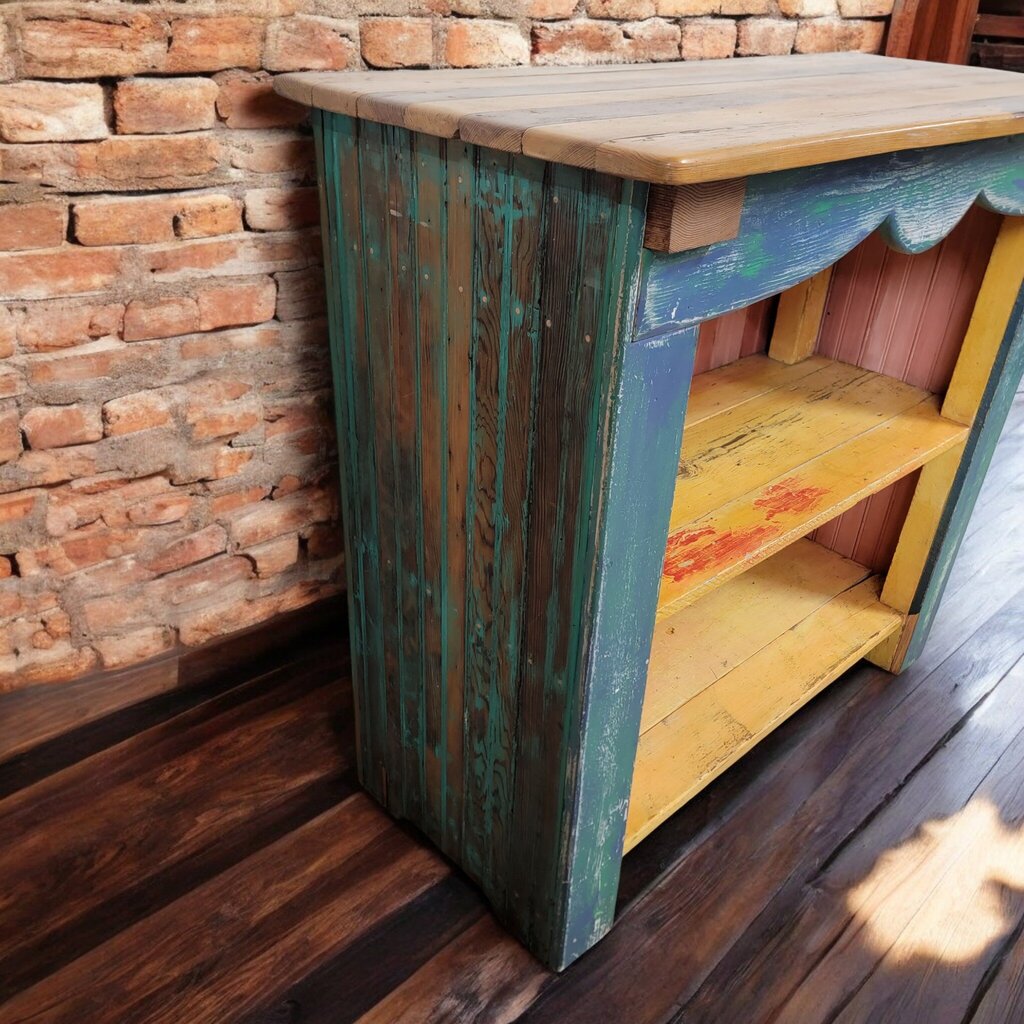 7510 Whimsical Wood and Blue 2 Tier #Bookshelf