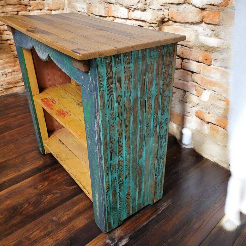 7510 Whimsical Wood and Blue 2 Tier #Bookshelf