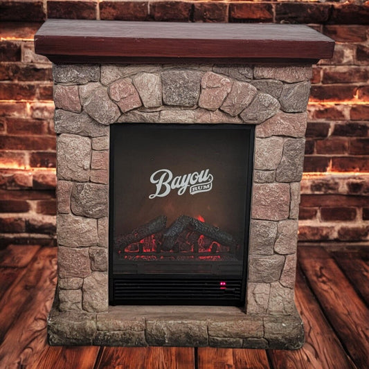 7511 Wood and Cobble Stone Electric #Fireplace