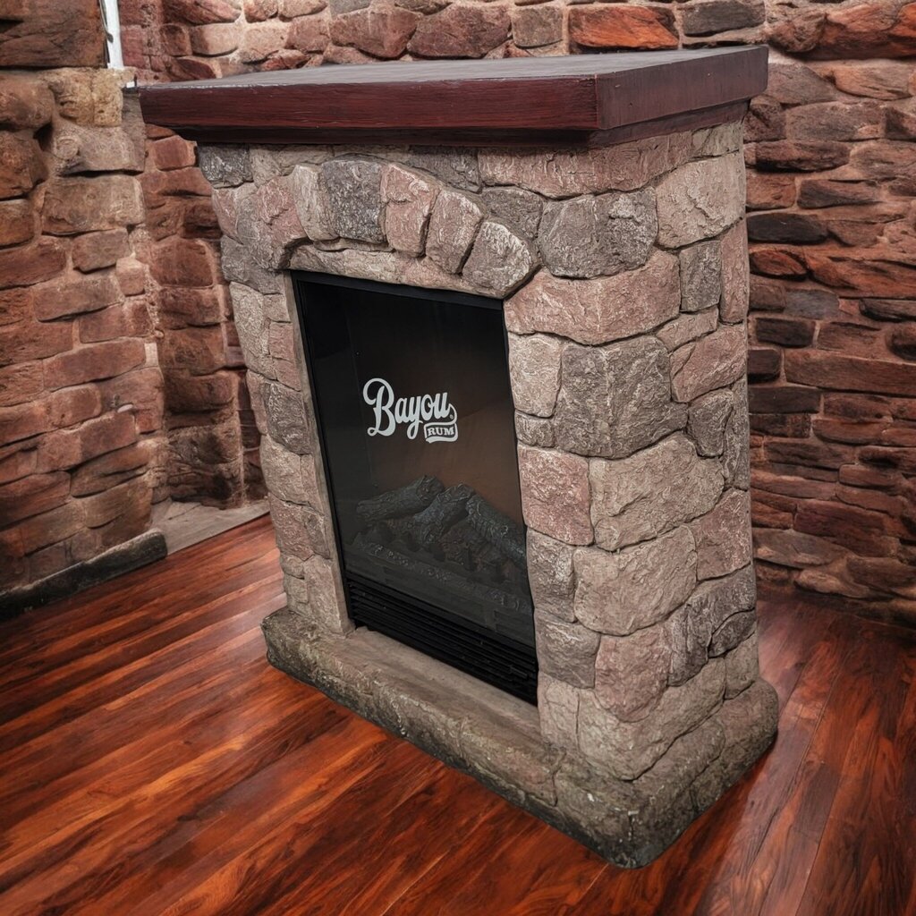 7511 Wood and Cobble Stone Electric #Fireplace