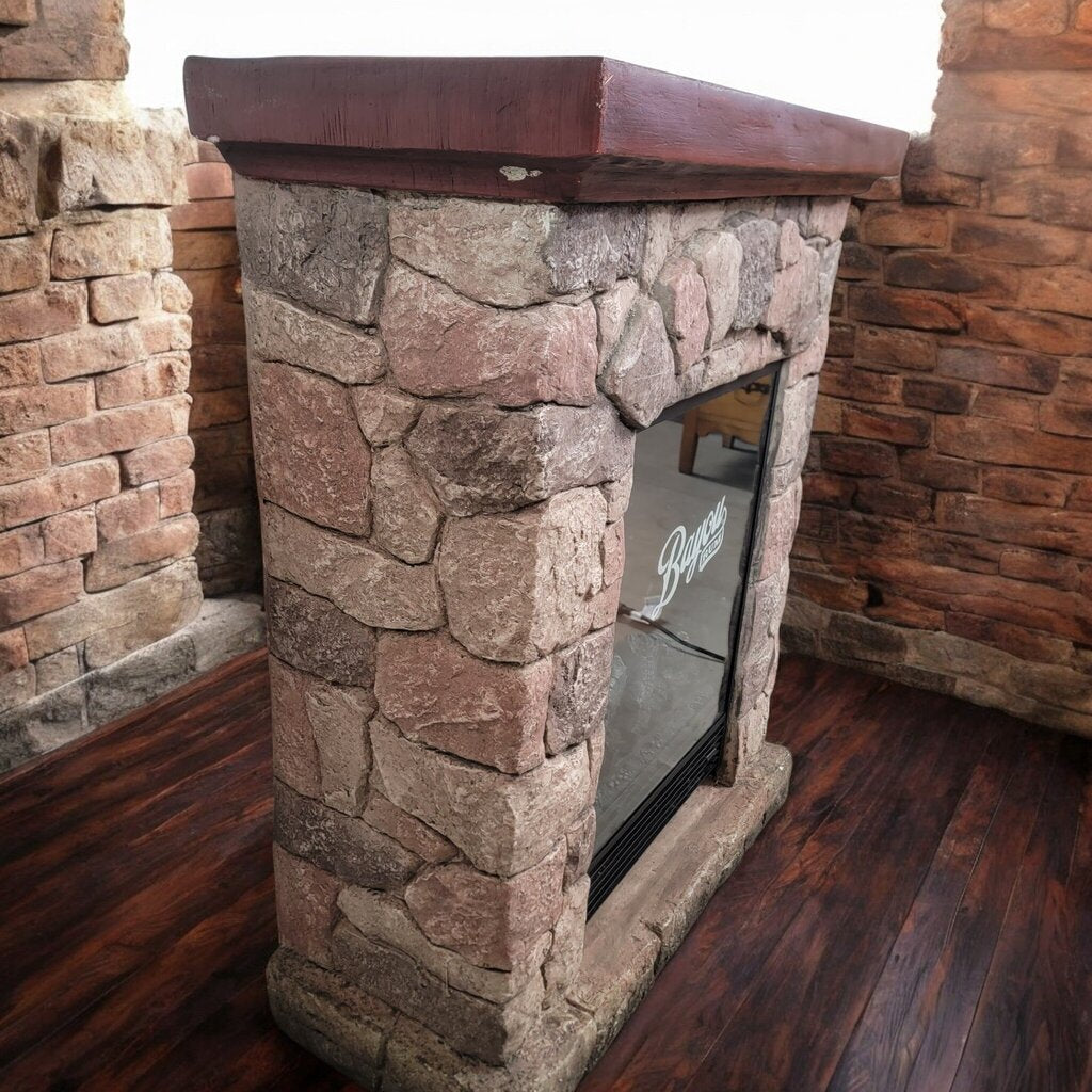 7511 Wood and Cobble Stone Electric #Fireplace