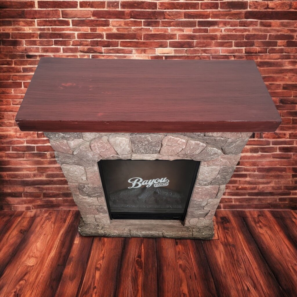 7511 Wood and Cobble Stone Electric #Fireplace