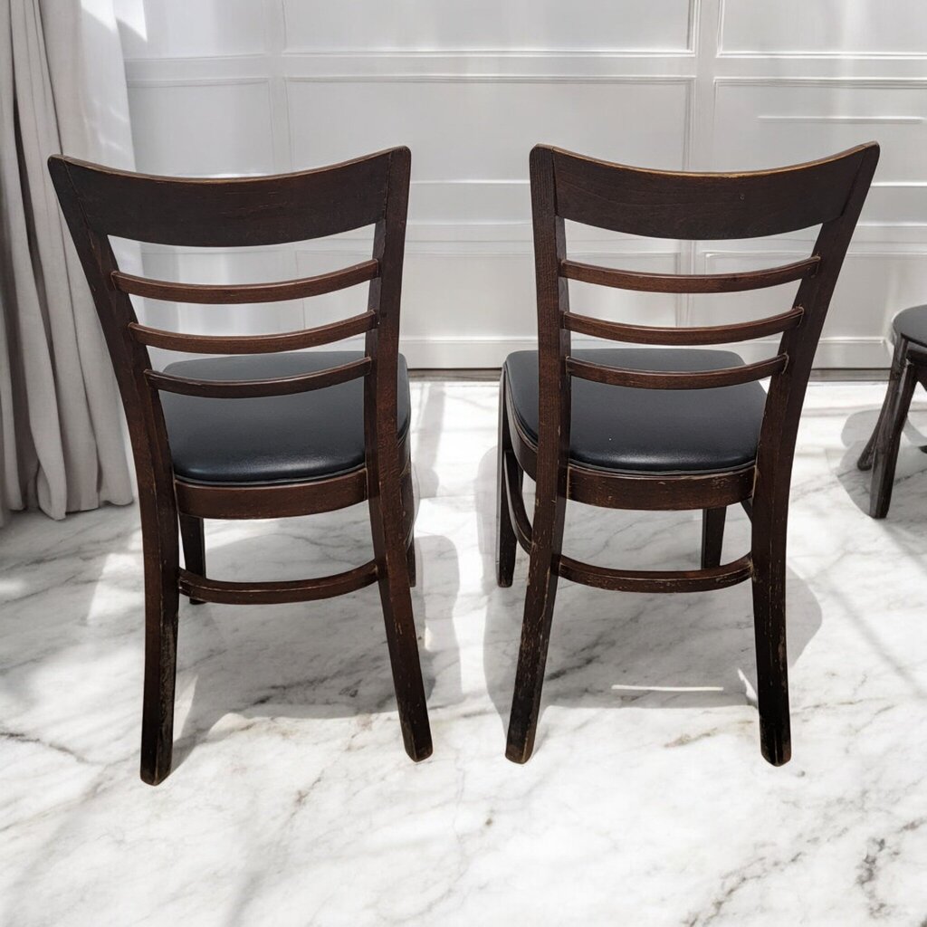 7515-7516 Espresso Upholstered Wooden Ladder Back Side #Chair