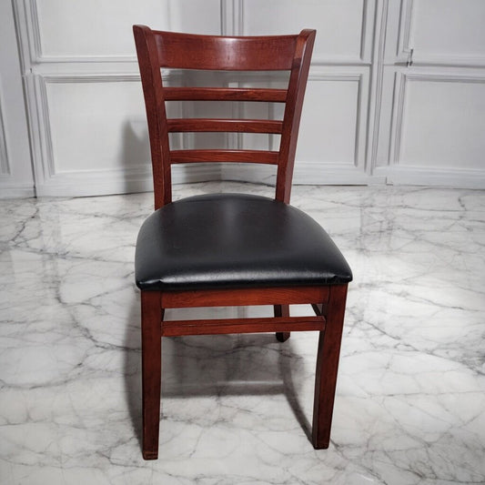 7521 Cherry Stained Wooden Upholstered Ladderback Side #Chair