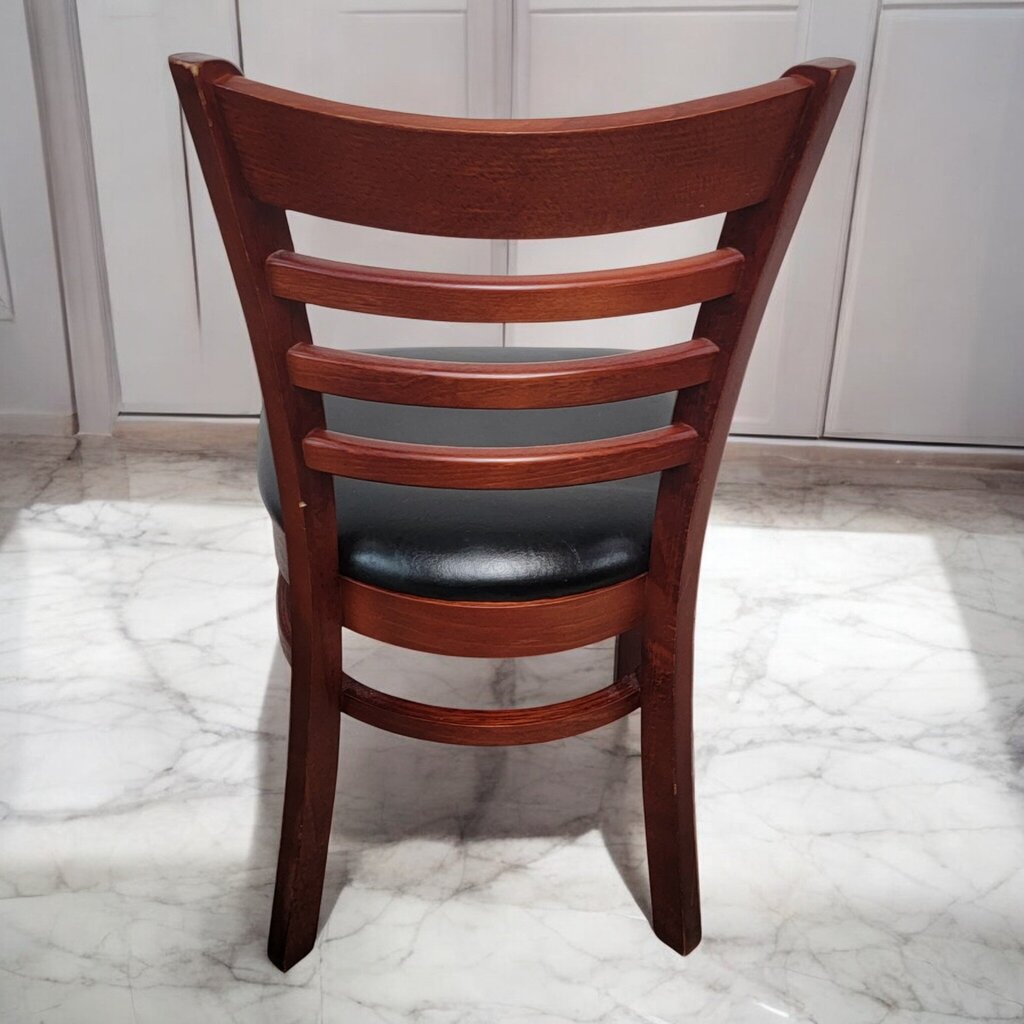 7521 Cherry Stained Wooden Upholstered Ladderback Side #Chair