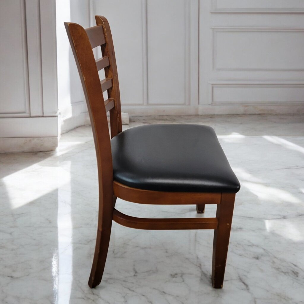 7522 Maple Stained Wooden Upholstered Ladderback Side #Chair