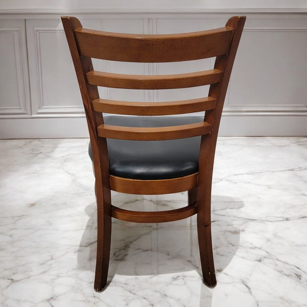 7522 Maple Stained Wooden Upholstered Ladderback Side #Chair