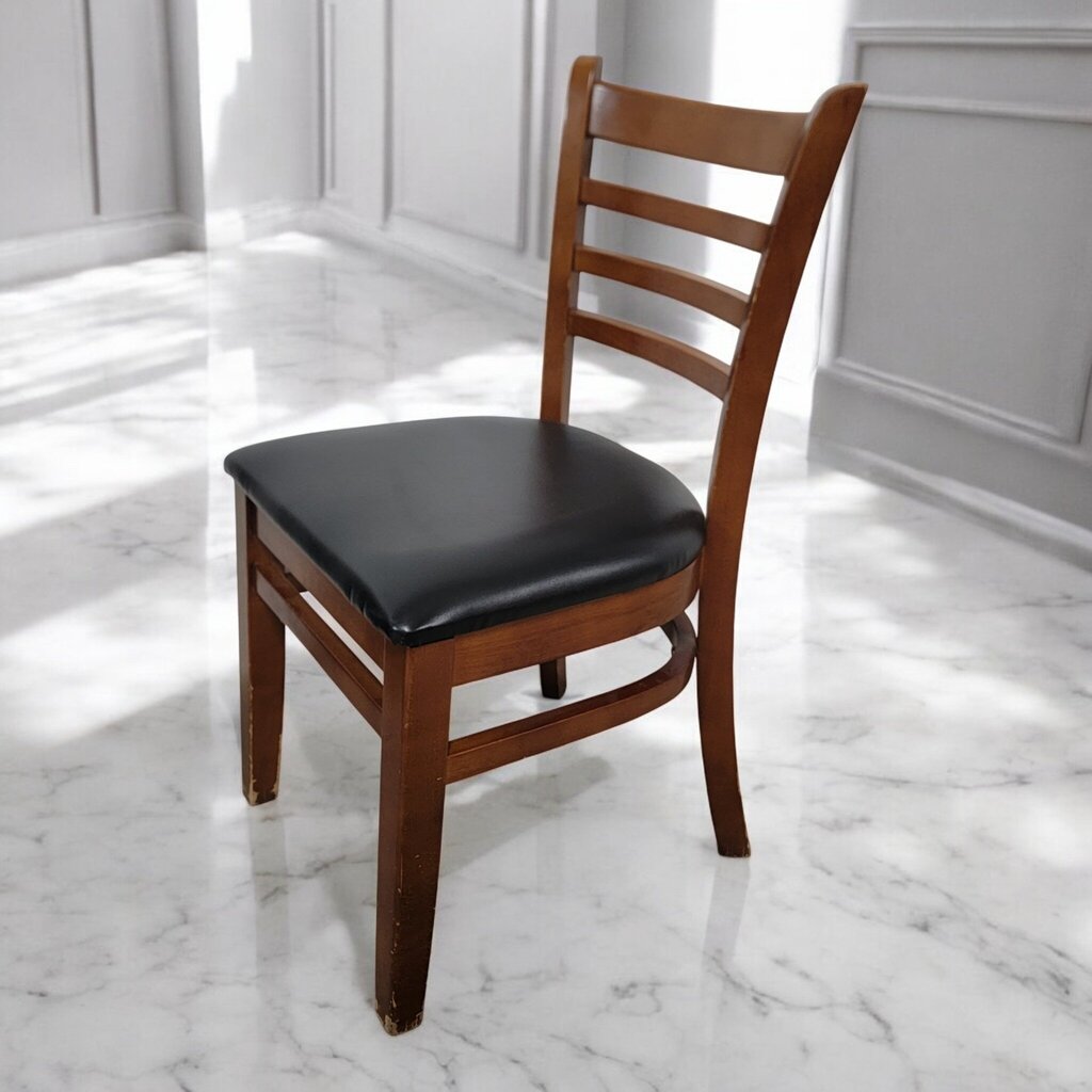 7522 Maple Stained Wooden Upholstered Ladderback Side #Chair