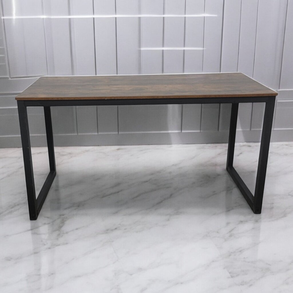 7538 Industrial Wood and Metal Dining Table