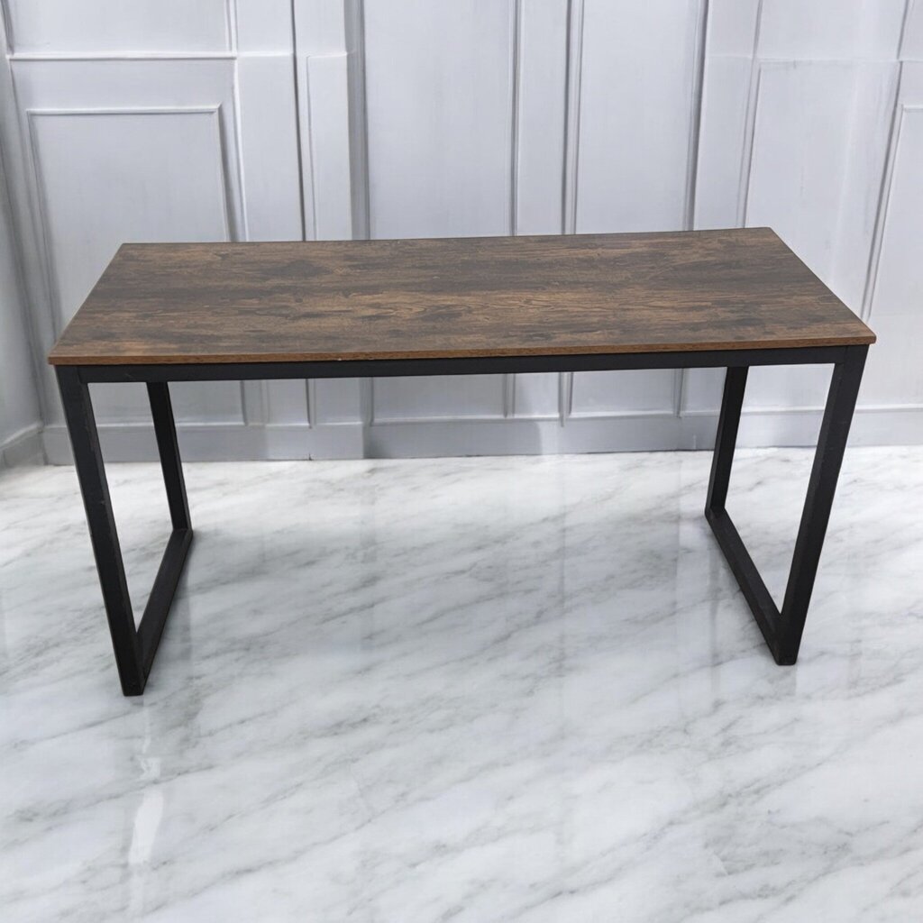 7538 Industrial Wood and Metal Dining Table