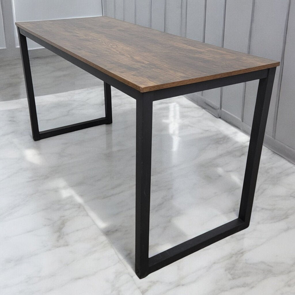 7538 Industrial Wood and Metal Dining Table