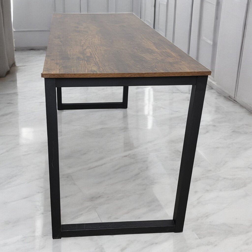7538 Industrial Wood and Metal Dining Table