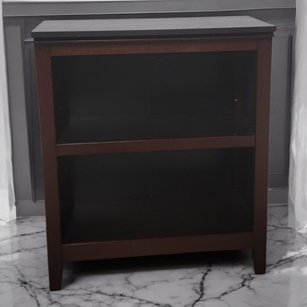 7540 Walnut Stained 2 Tier Bookshelf