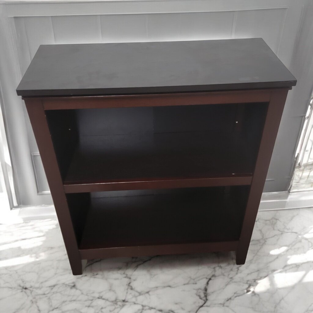 7540 Walnut Stained 2 Tier Bookshelf