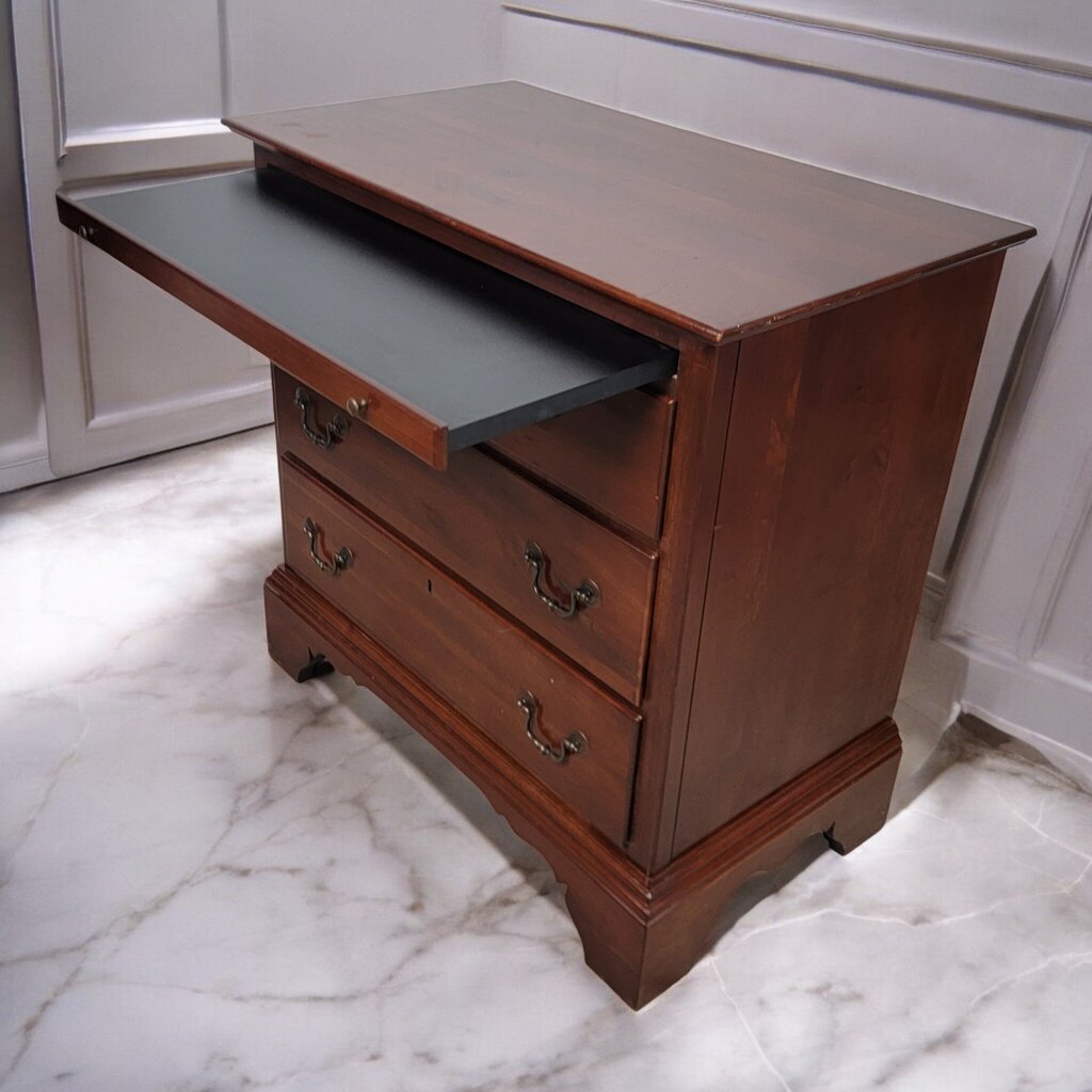 7588 Kincaid Furniture Solid Walnut 3 Drawer Chest with Slide Out Tray