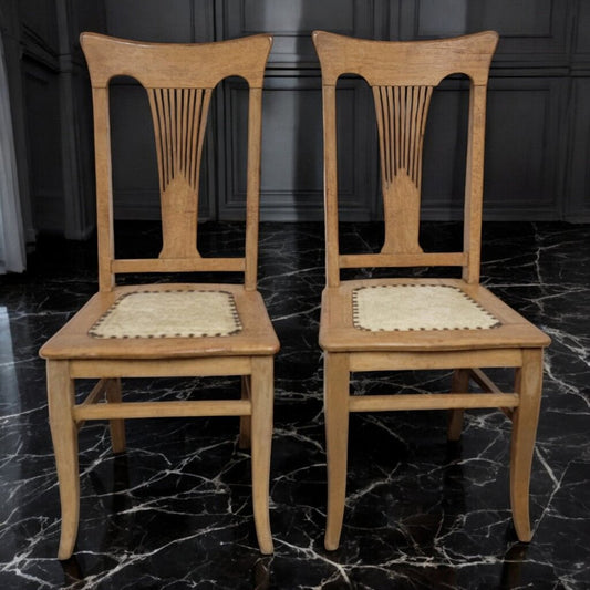 7592-7593 Vintage Rock Maple Art Deco Side #Chairs