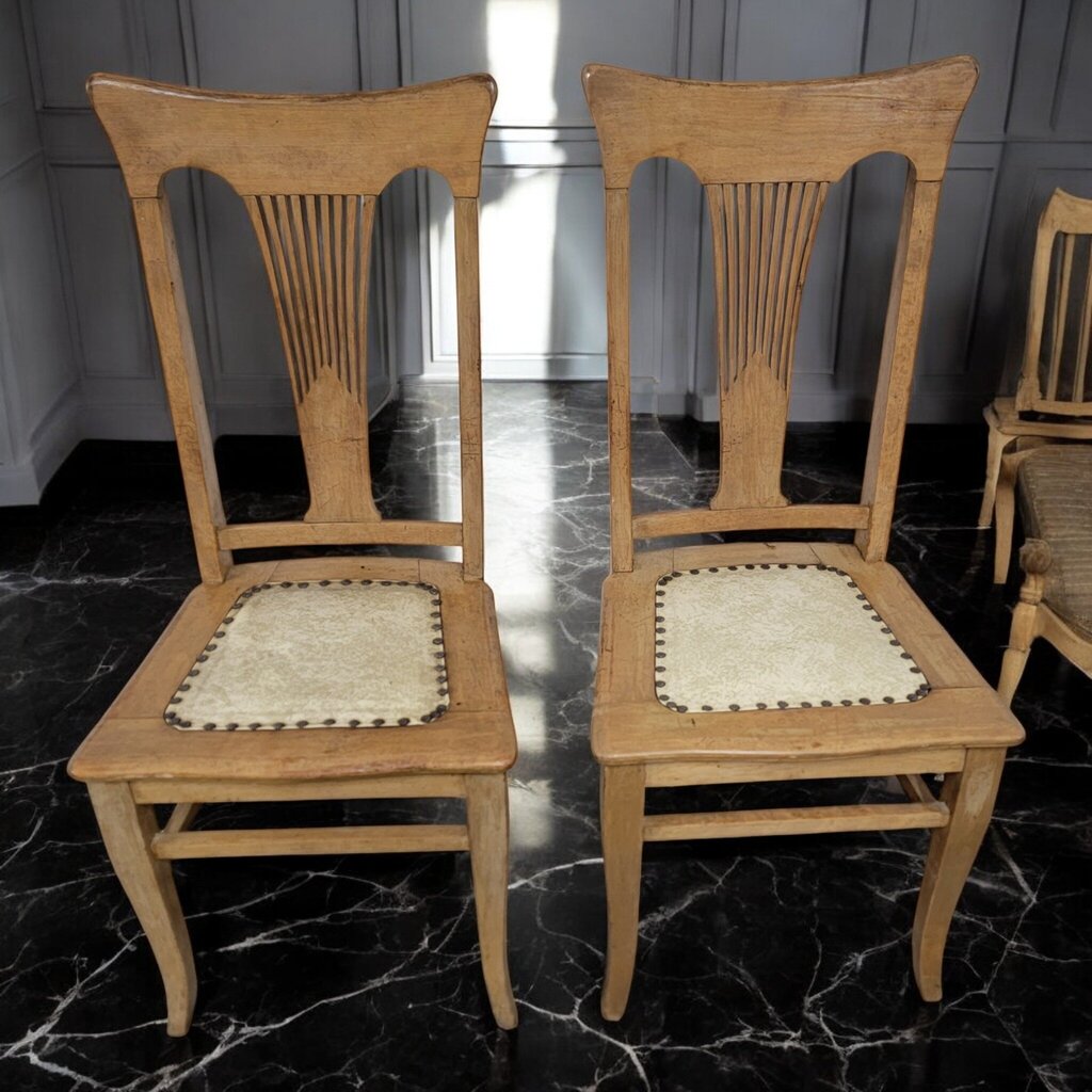 7592-7593 Vintage Rock Maple Art Deco Side #Chairs
