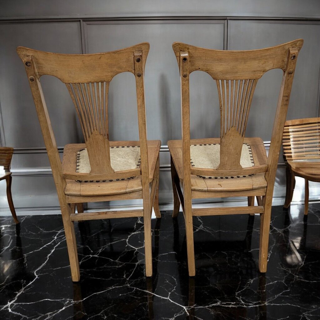 7592-7593 Vintage Rock Maple Art Deco Side #Chairs