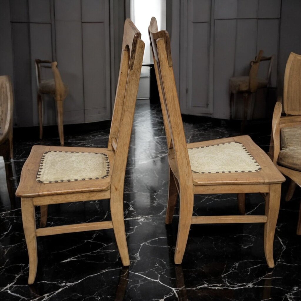 7592-7593 Vintage Rock Maple Art Deco Side #Chairs