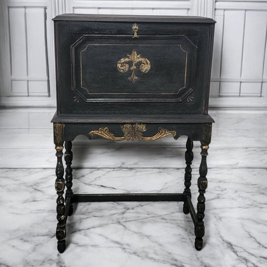 7606 Vintage Black Secretary #Desk