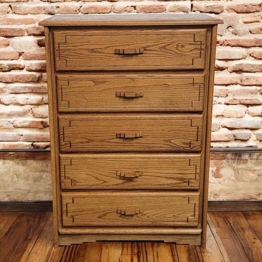 7623 Vintage Oak Santa Fe Style 5 Drawer Chest