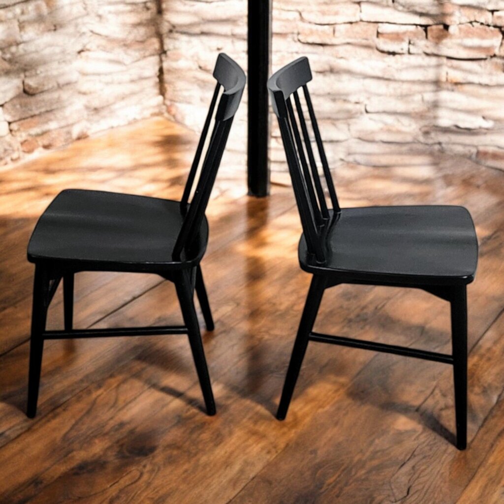 7628-7629 Black Spindle Back Side Chair ~ FURNITURE