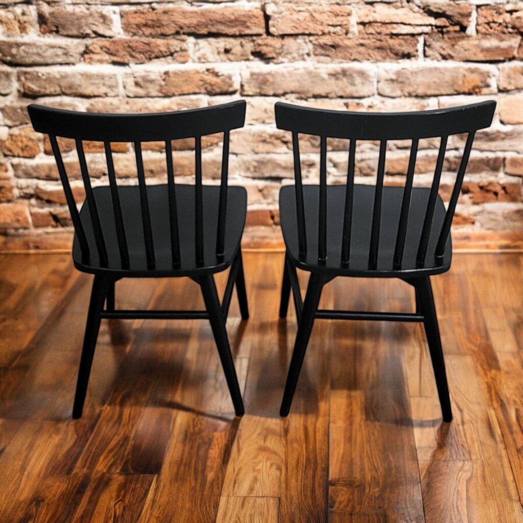 7628-7629 Black Spindle Back Side Chair ~ FURNITURE