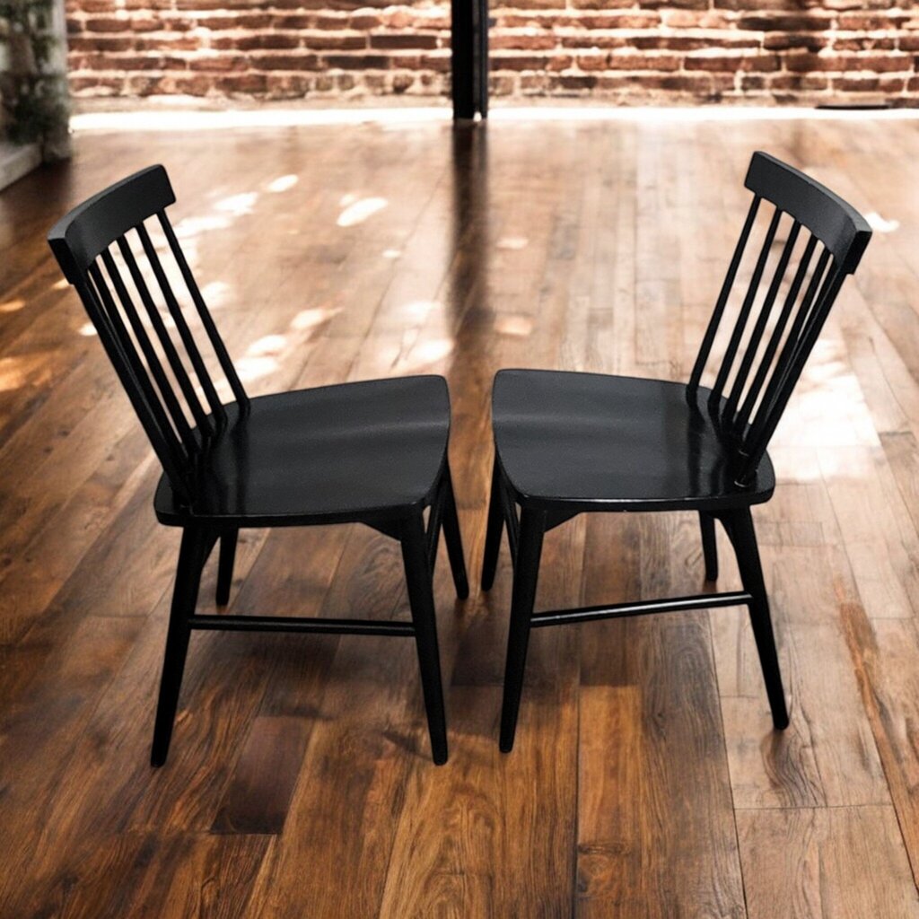 7628-7629 Black Spindle Back Side Chair ~ FURNITURE
