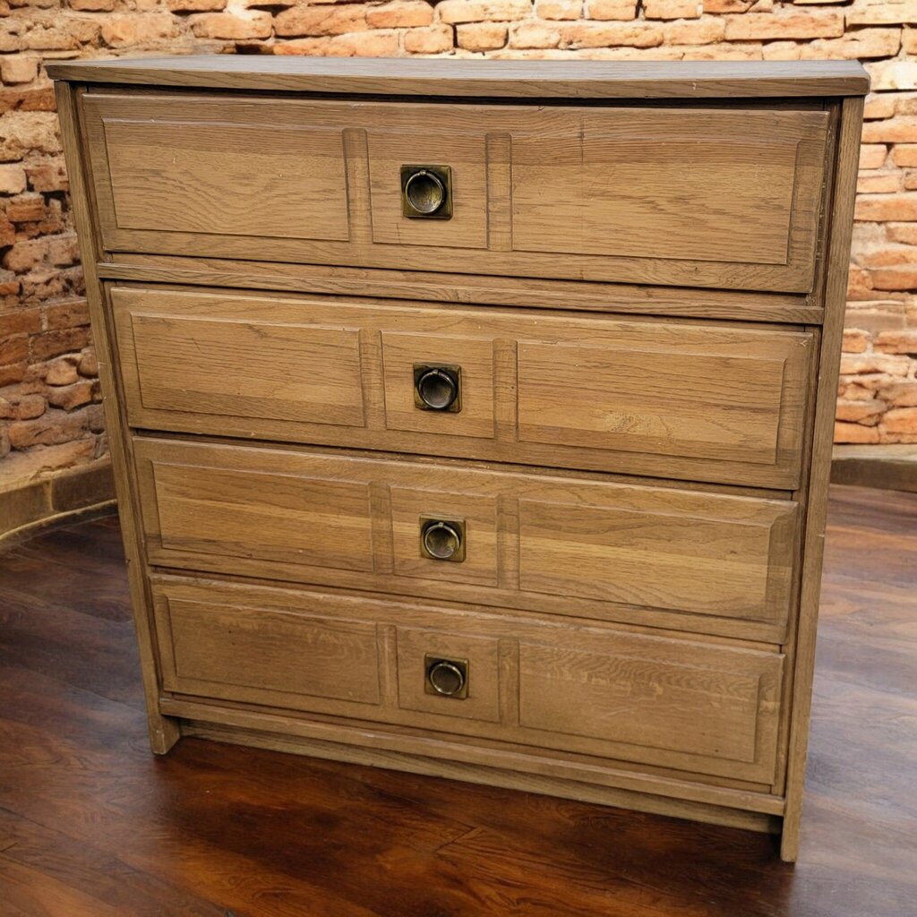 7654 Oak Mid Century 4 Drawer #Chest