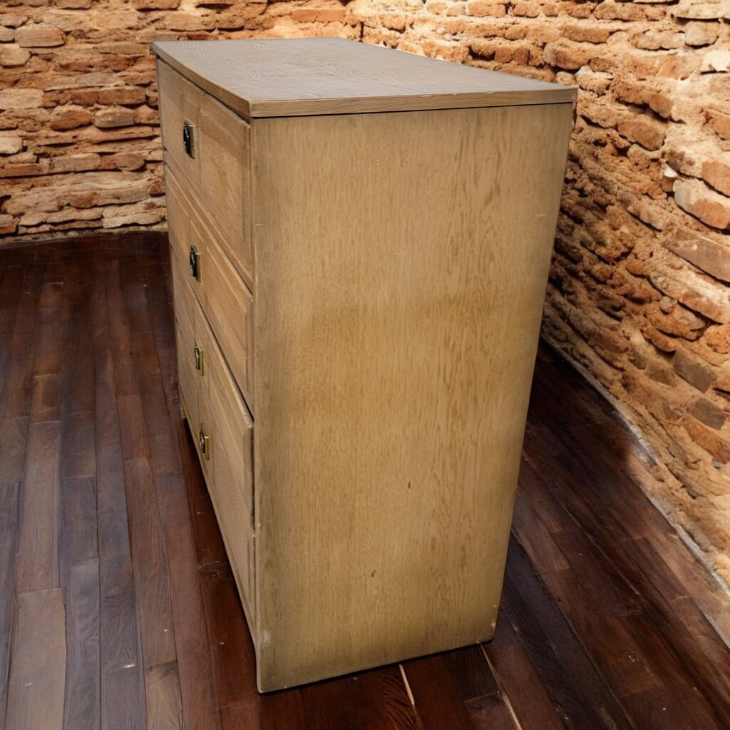 7654 Oak Mid Century 4 Drawer #Chest